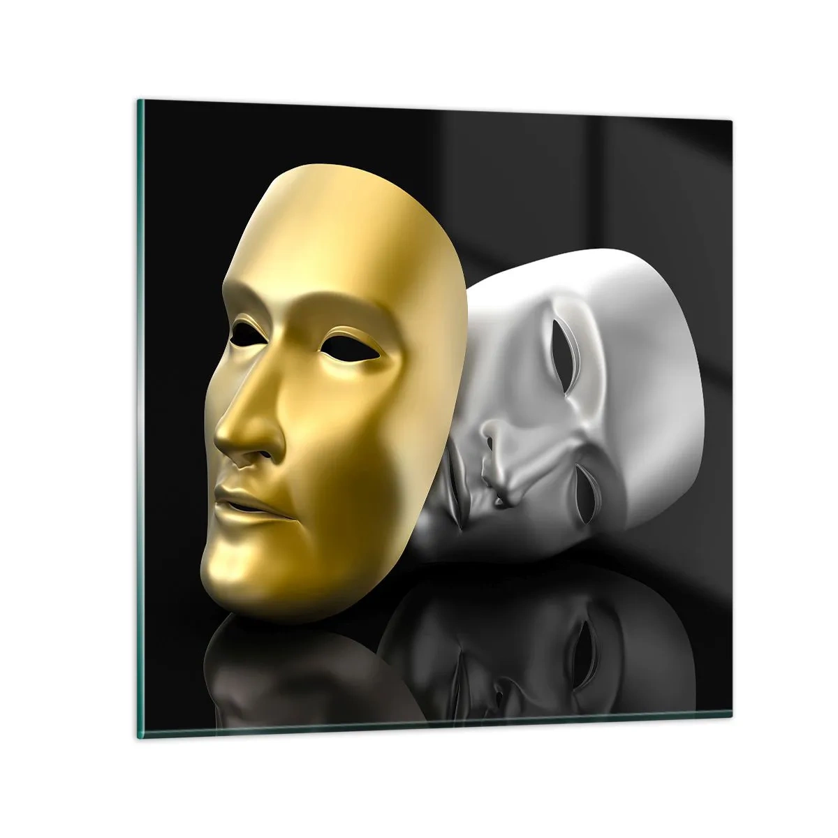 Schilderen op glas - Het leven is theater - 30x30 cm