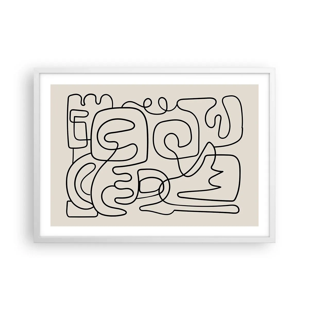 Poster in een witte lijst - Volg het pad - 70x50 cm