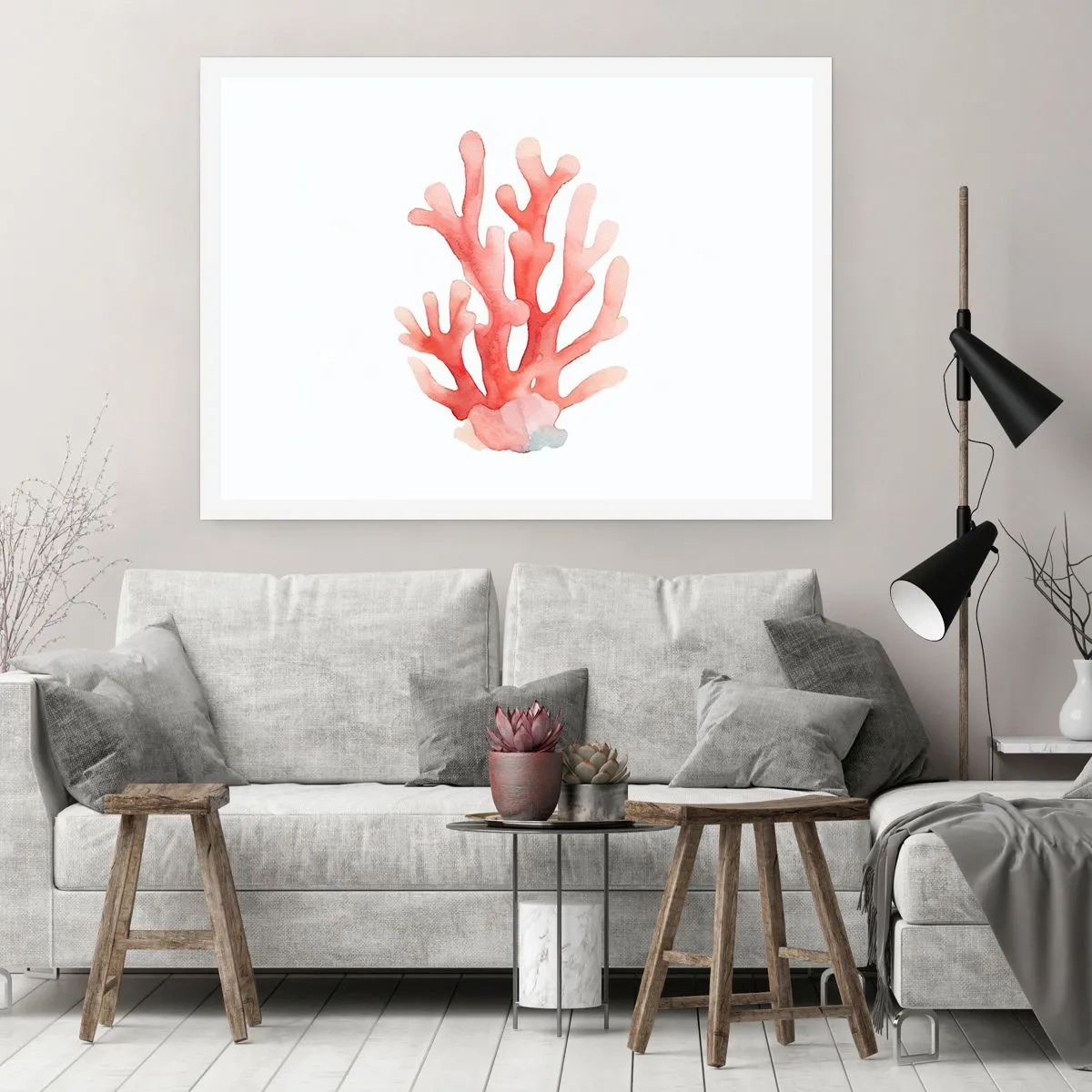 Poster - Koraalkleurig koraal - 70x50 cm