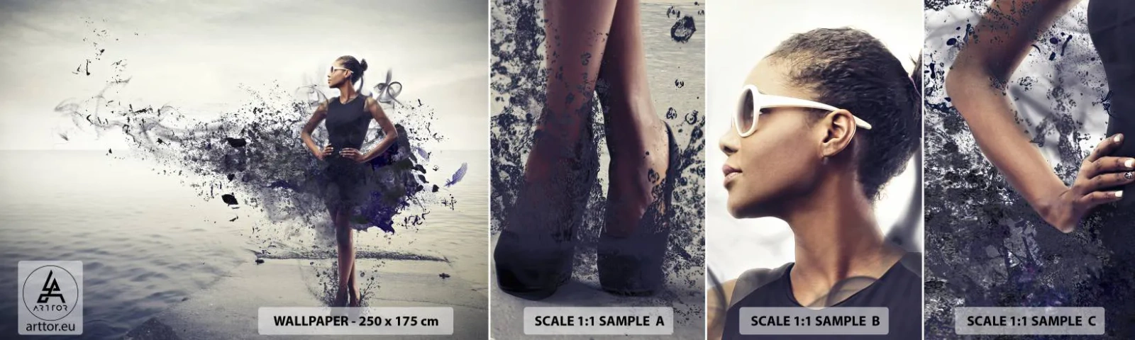 Fotobehang Monster Zelfklevend Deluxe Sticker - Afrikaanse Venus - Vrouw, Abstractie, Model - 100x30 cm