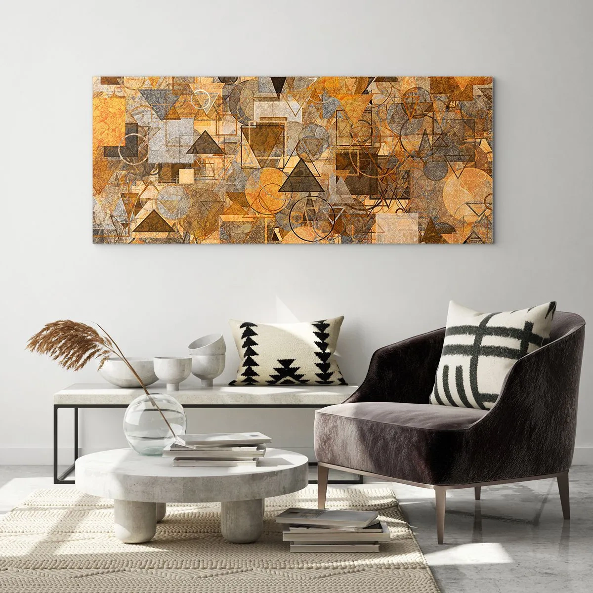 Schilderen op glas - De wereld in vorm - 100x40 cm