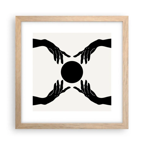Een poster in een licht eiken lijst - Geheim teken - 30x30 cm
