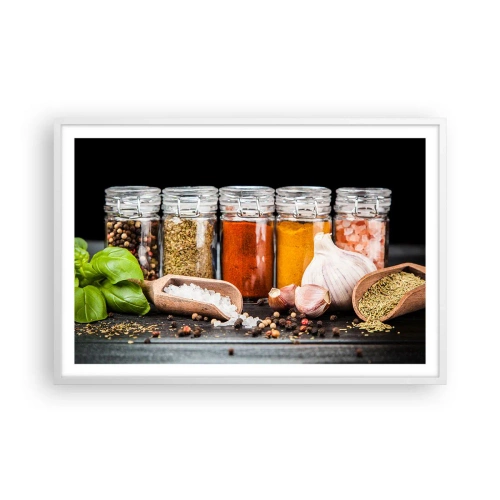 Poster in een witte lijst - Zodat het leven smaak heeft - 91x61 cm