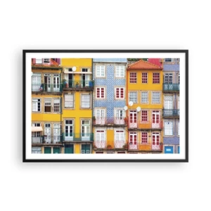 Poster in een zwarte lijst - De kleuren van de oude stad - 91x61 cm