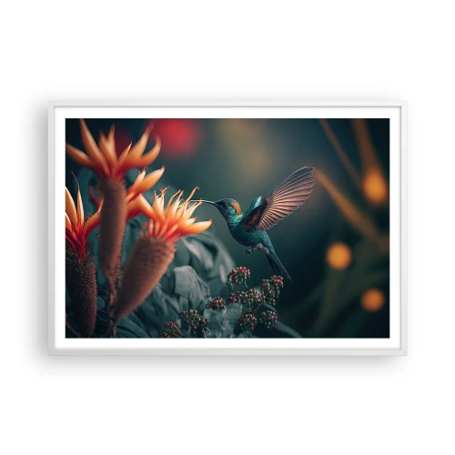 Poster in een witte lijst - een werkelijk kleurrijk leven - 100x70 cm