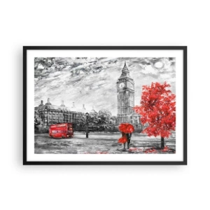 Poster in een zwarte lijst - Een spannende dag - 70x50 cm