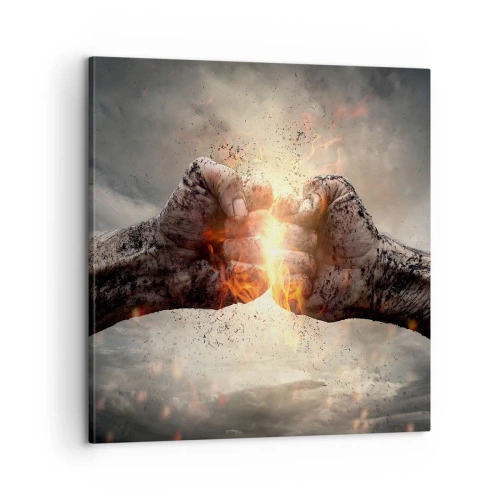 Schilderen op canvas - Sta op voor een gevecht - 60x60 cm