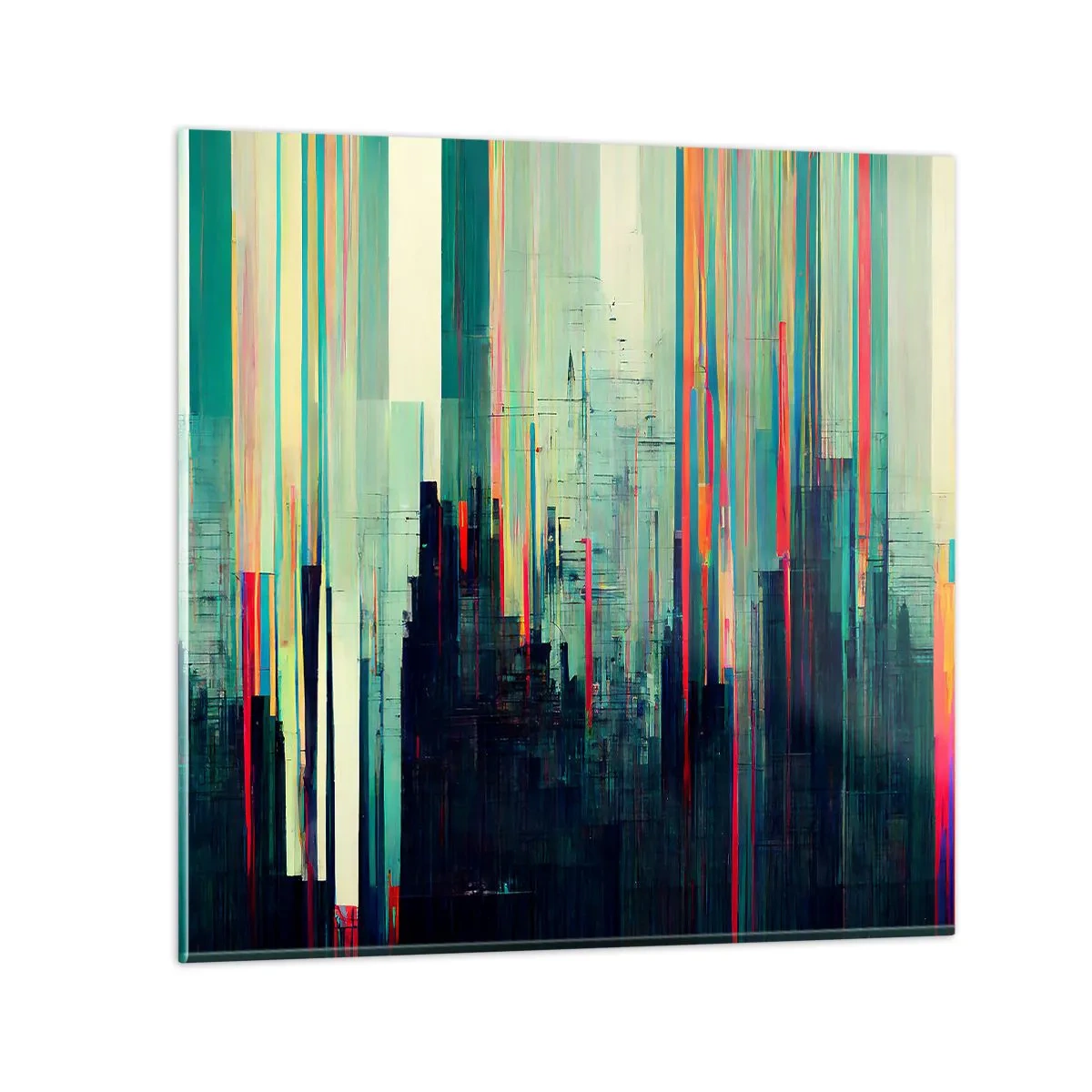 Schilderen op glas - Futuristische stad - 40x40 cm