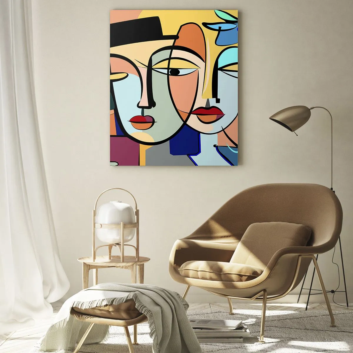 Schilderen op glas - Picasso's randez-vous - 70x100 cm