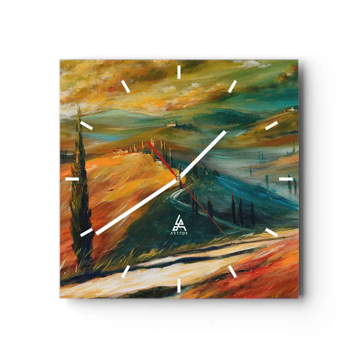 Wandklok - Klok - Toscaans landschap - 40x40 cm