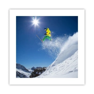 Poster - Dansend met de bergen - 40x40 cm