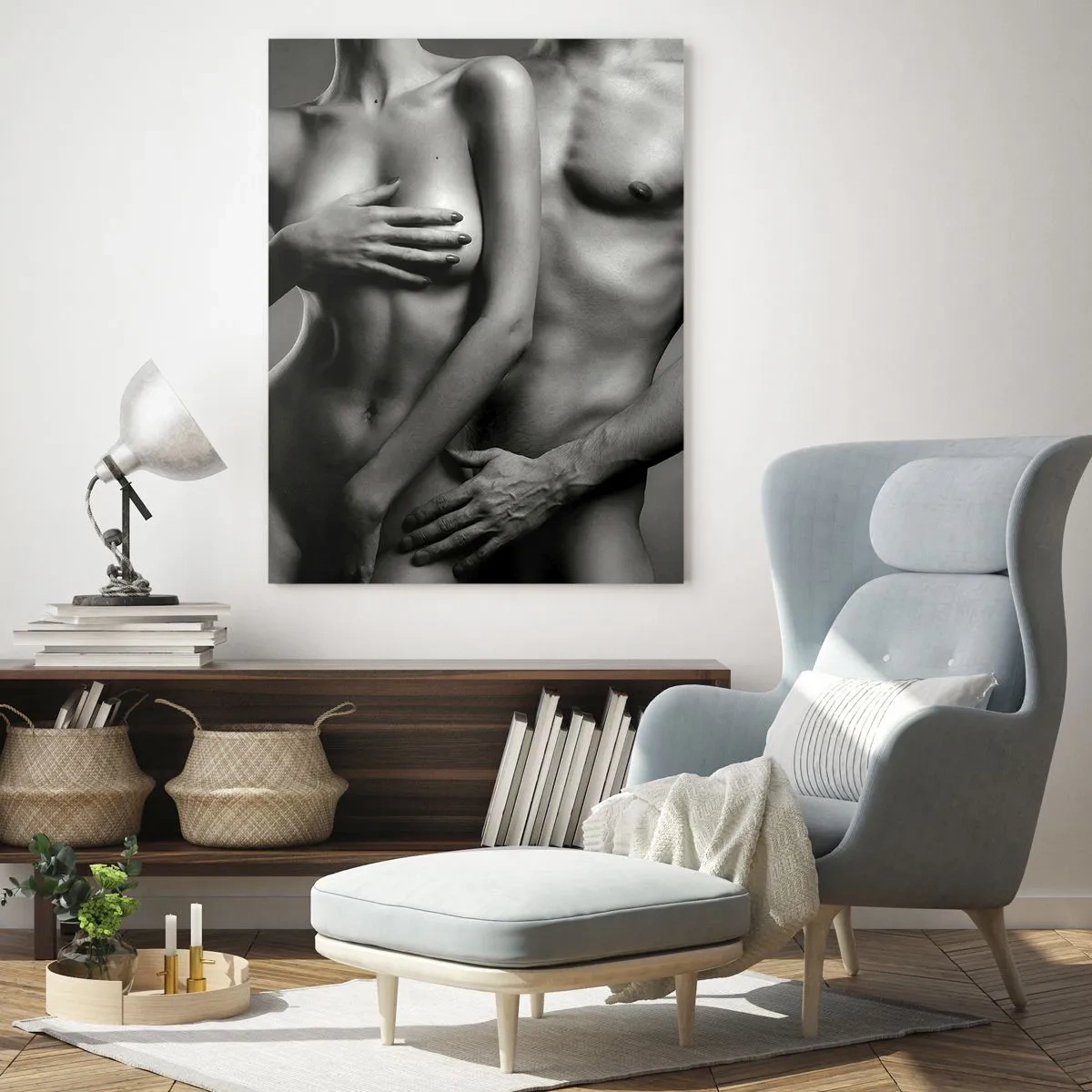 Schilderen op glas - Adam en Eva - 50x70 cm