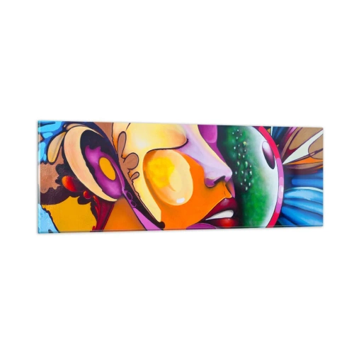 Schilderen op glas - Aanraken met kleur - 90x30 cm