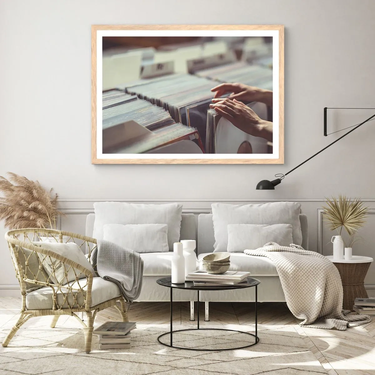 Een poster in een licht eiken lijst - Op zoek naar emoties - 70x50 cm