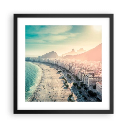 Poster in een zwarte lijst - Eeuwige vakantie in Rio - 40x40 cm