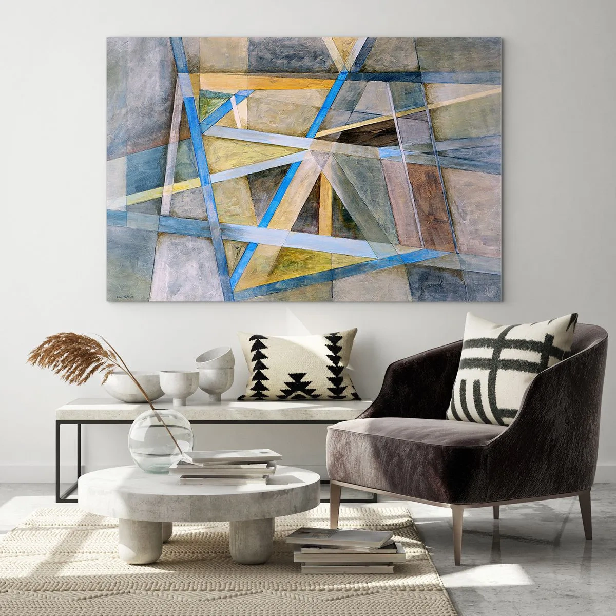 Schilderen op glas - Recht of diagonaal? - 120x80 cm