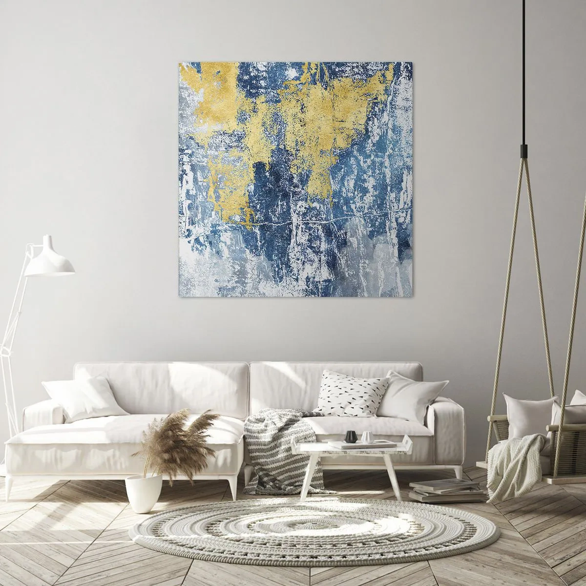Schilderen op canvas - Abstractie vol met weer - 30x30 cm