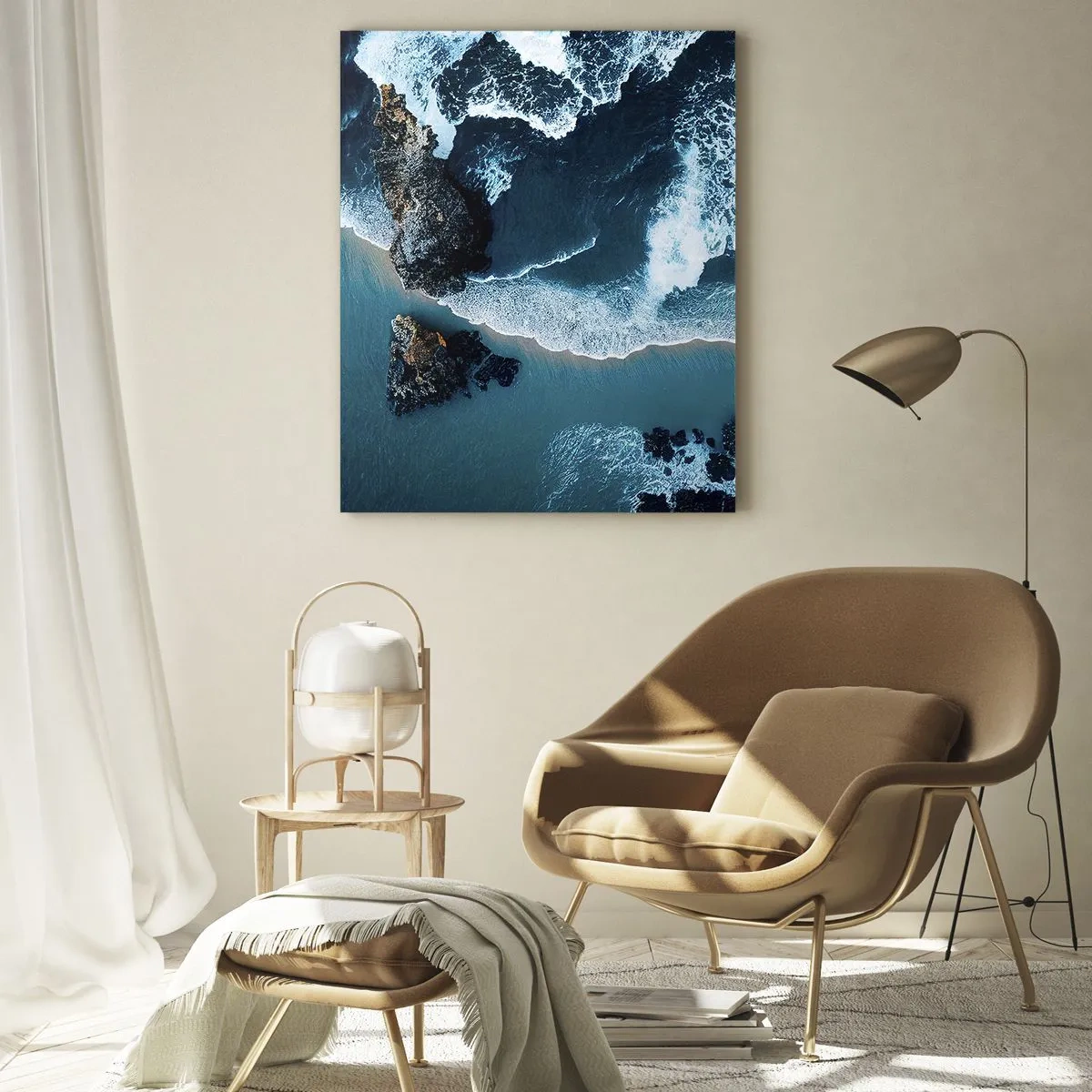 Schilderen op glas - In golven gewikkeld - 50x70 cm