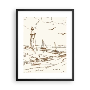 Poster in een zwarte lijst - Een overzicht van de herinneringen aan de zomer - 40x50 cm