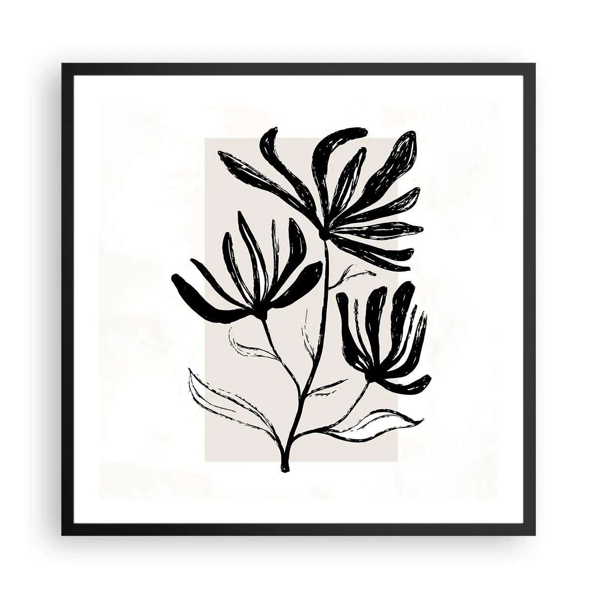 Poster in een zwarte lijst - Schets voor het herbarium - 60x60 cm