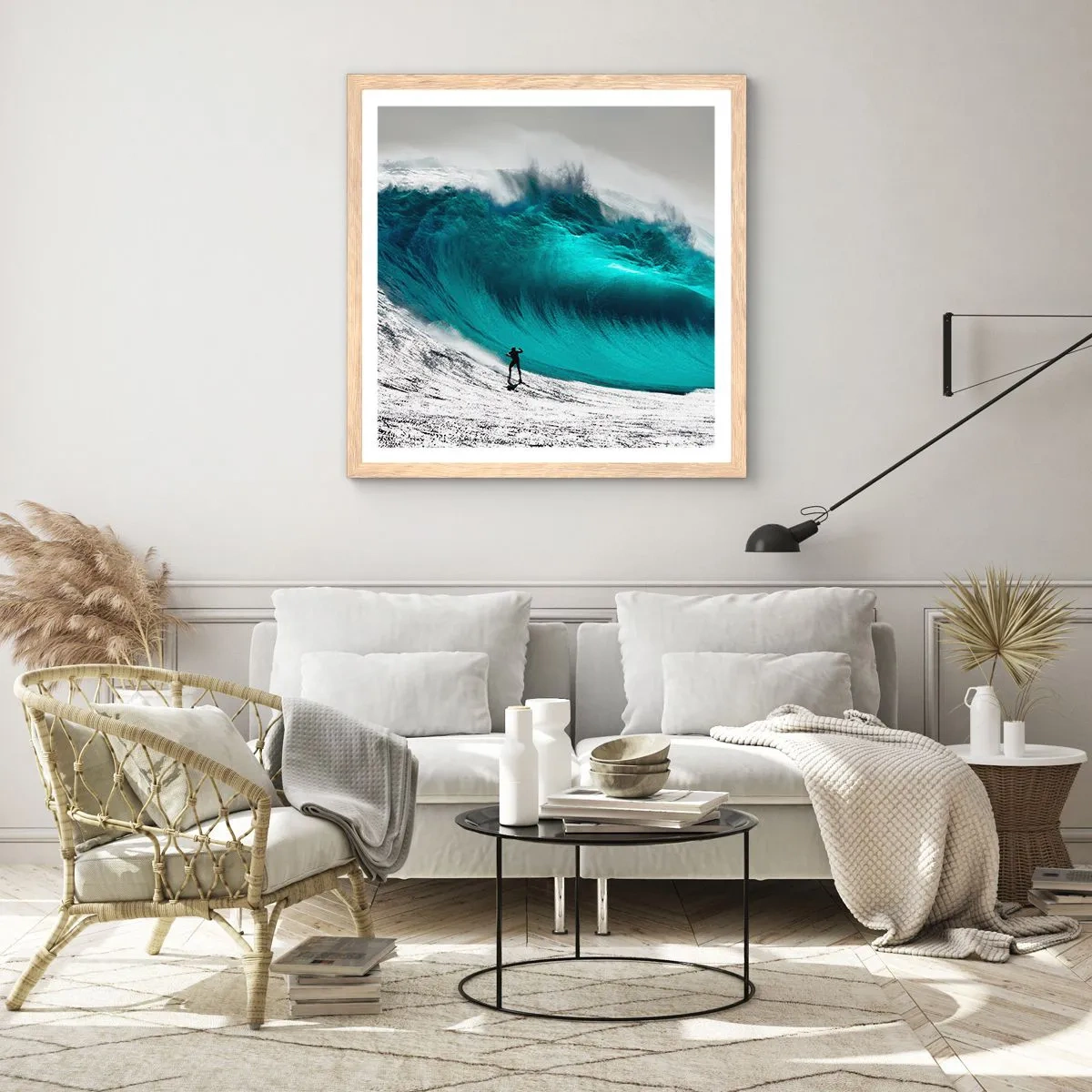 Een poster in een licht eiken lijst - Uitdaging aanvaard - 50x50 cm