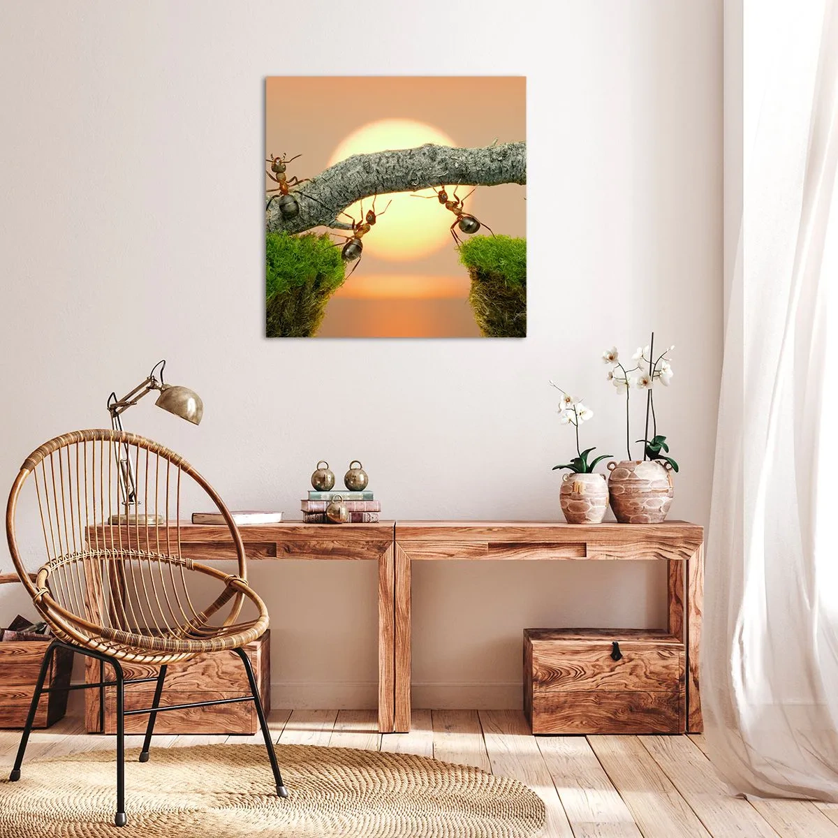 Schilderen op canvas - Gelukkig samenwerken - 70x70 cm