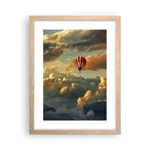 Een poster in een licht eiken lijst - Ik vlieg omdat ik dat wil - 30x40 cm