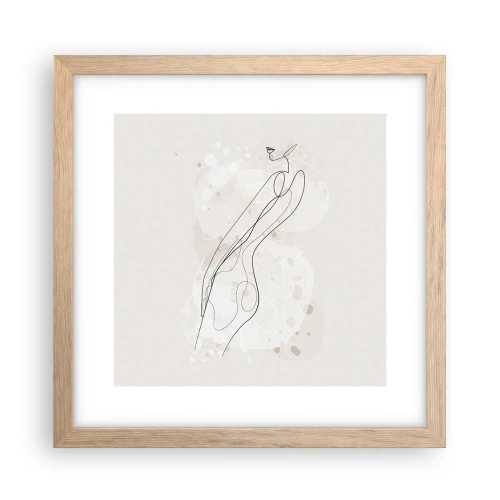Een poster in een licht eiken lijst - De blik dwaalt af - 30x30 cm