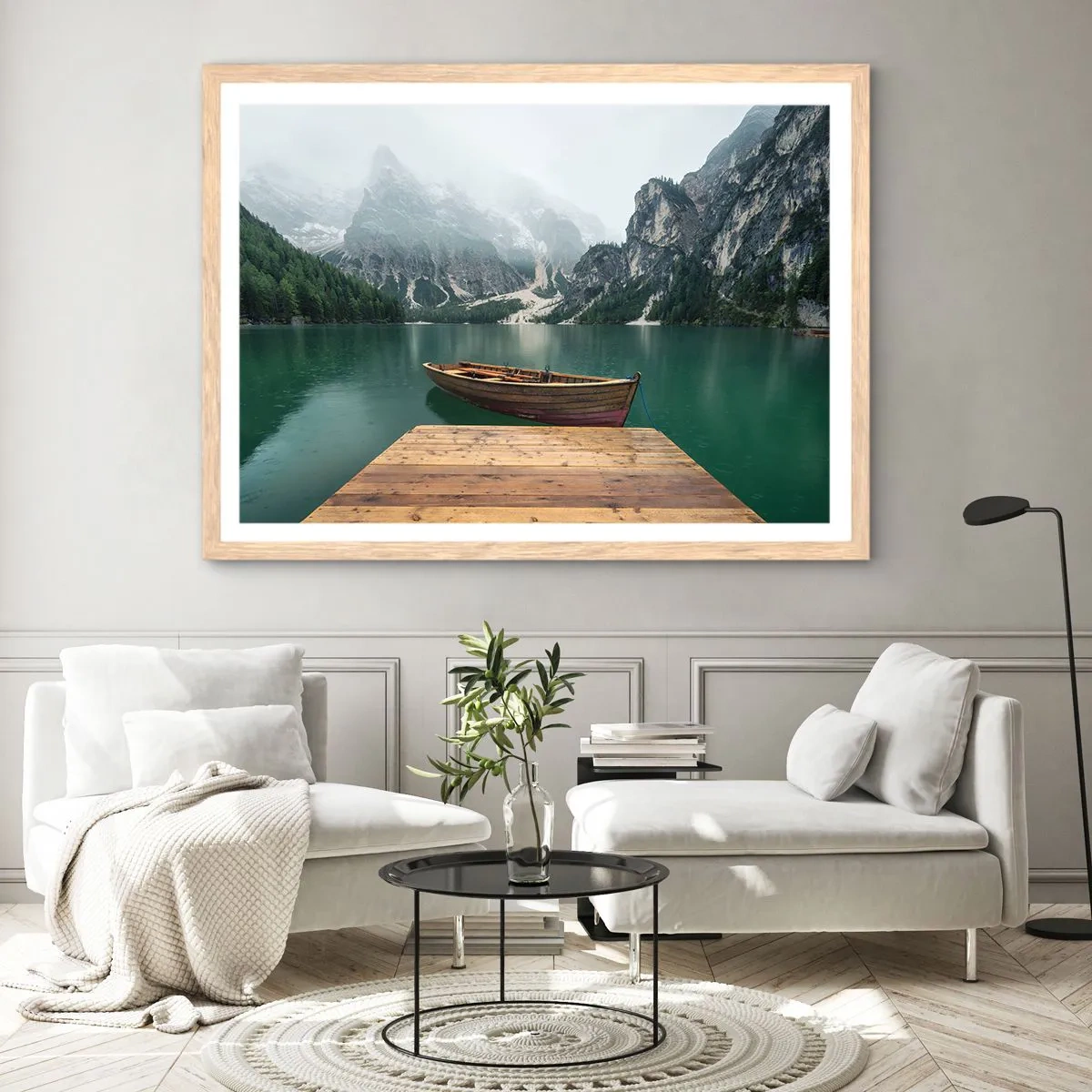 Een poster in een licht eiken lijst - "En de trotse rotsen van het voorhoofd" - 70x50 cm