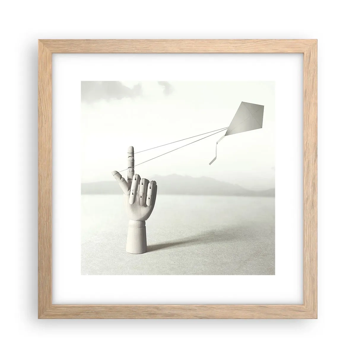 Een poster in een licht eiken lijst - Krachttest - 30x30 cm