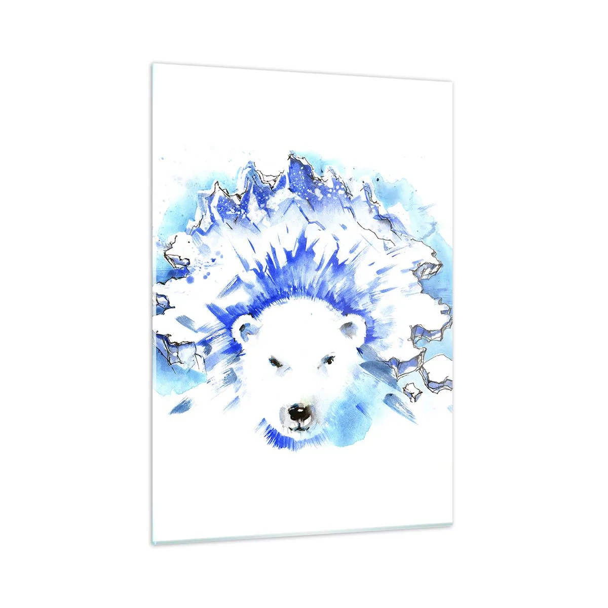 Schilderen op glas - De koning van het Noordpoolgebied in een ijskroon - 50x70 cm