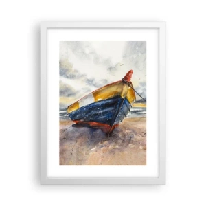 Poster in een witte lijst - Rust aan de kust - 30x40 cm