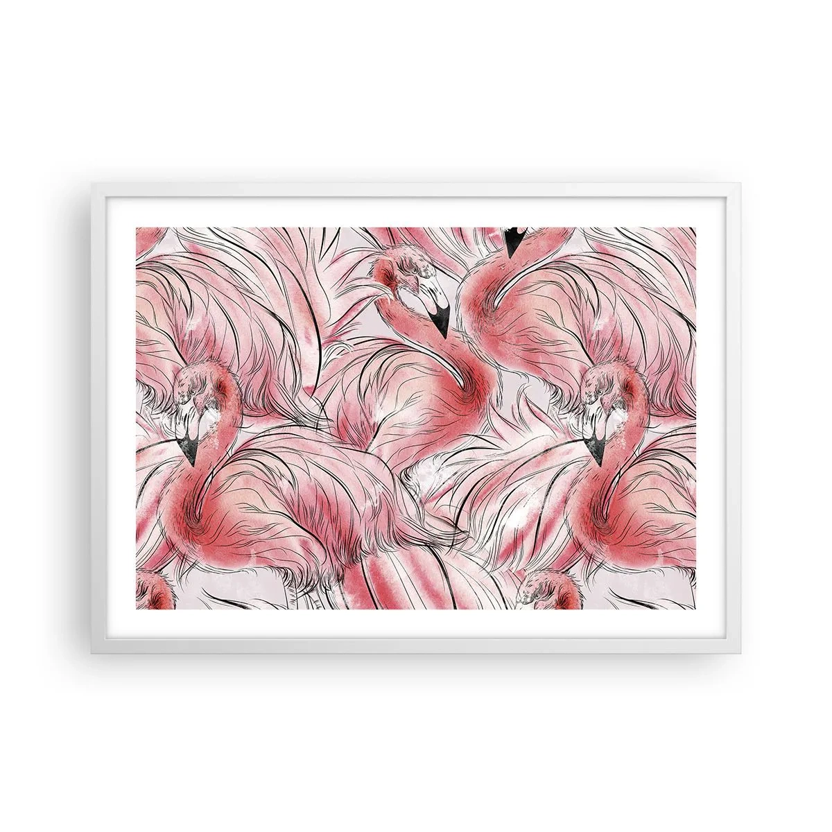 Poster in een witte lijst - Vogelcorps de ballet - 70x50 cm