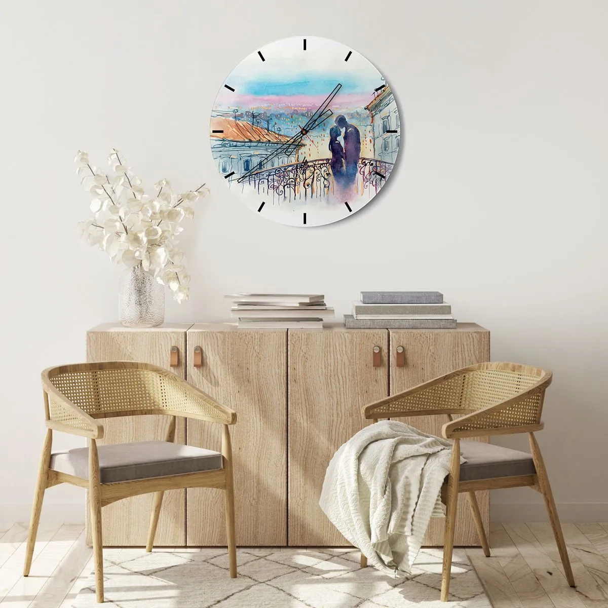 Wandklok - Klok - Parijs liefhebbers - 30x30 cm