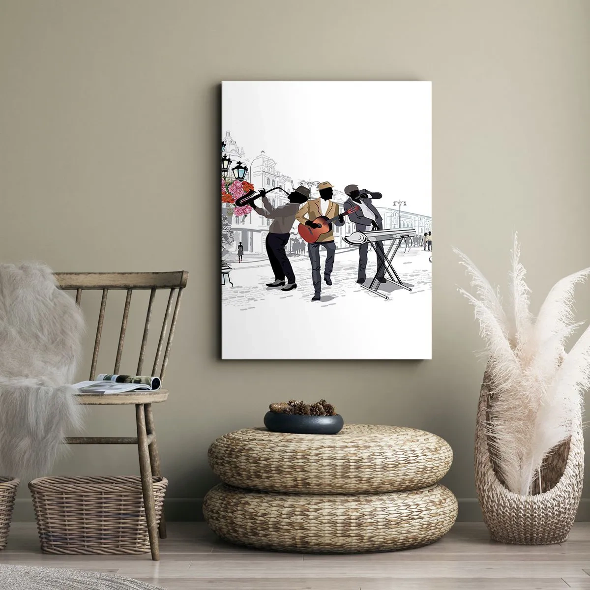 Schilderen op canvas - Straatmuziek - 50x70 cm