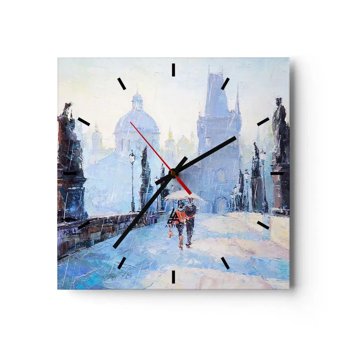 Wandklok - Klok - De regen moet ons gecharmeerd hebben - 30x30 cm