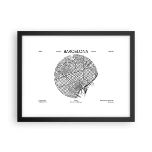 Poster in een zwarte lijst - Anatomie van Barcelona - 40x30 cm
