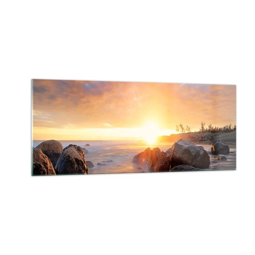 Schilderen op glas - Lichtgevende bries van de avond - 100x40 cm