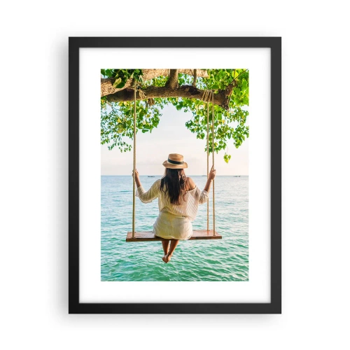 Poster in een zwarte lijst - Het leven is prachtig - 30x40 cm