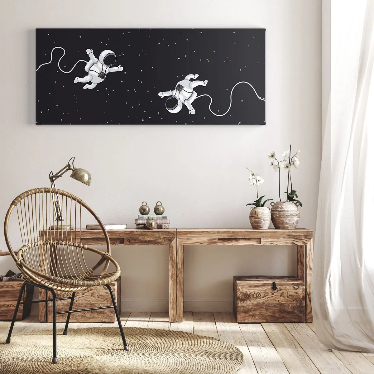 Schilderen op canvas - Kosmische dans - 100x40 cm