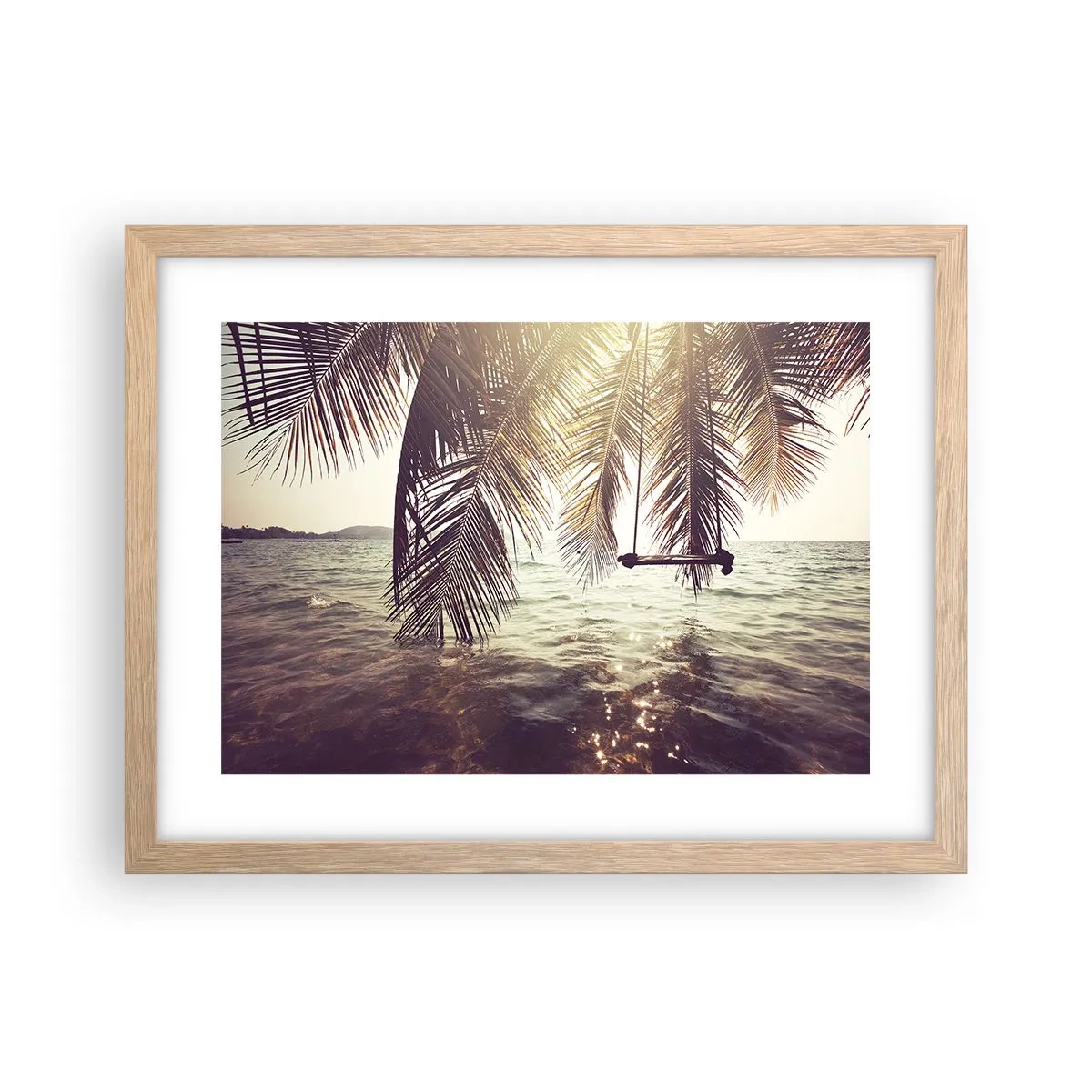 Een poster in een licht eiken lijst - Je kunt naar believen in de wolken slingeren - 40x30 cm