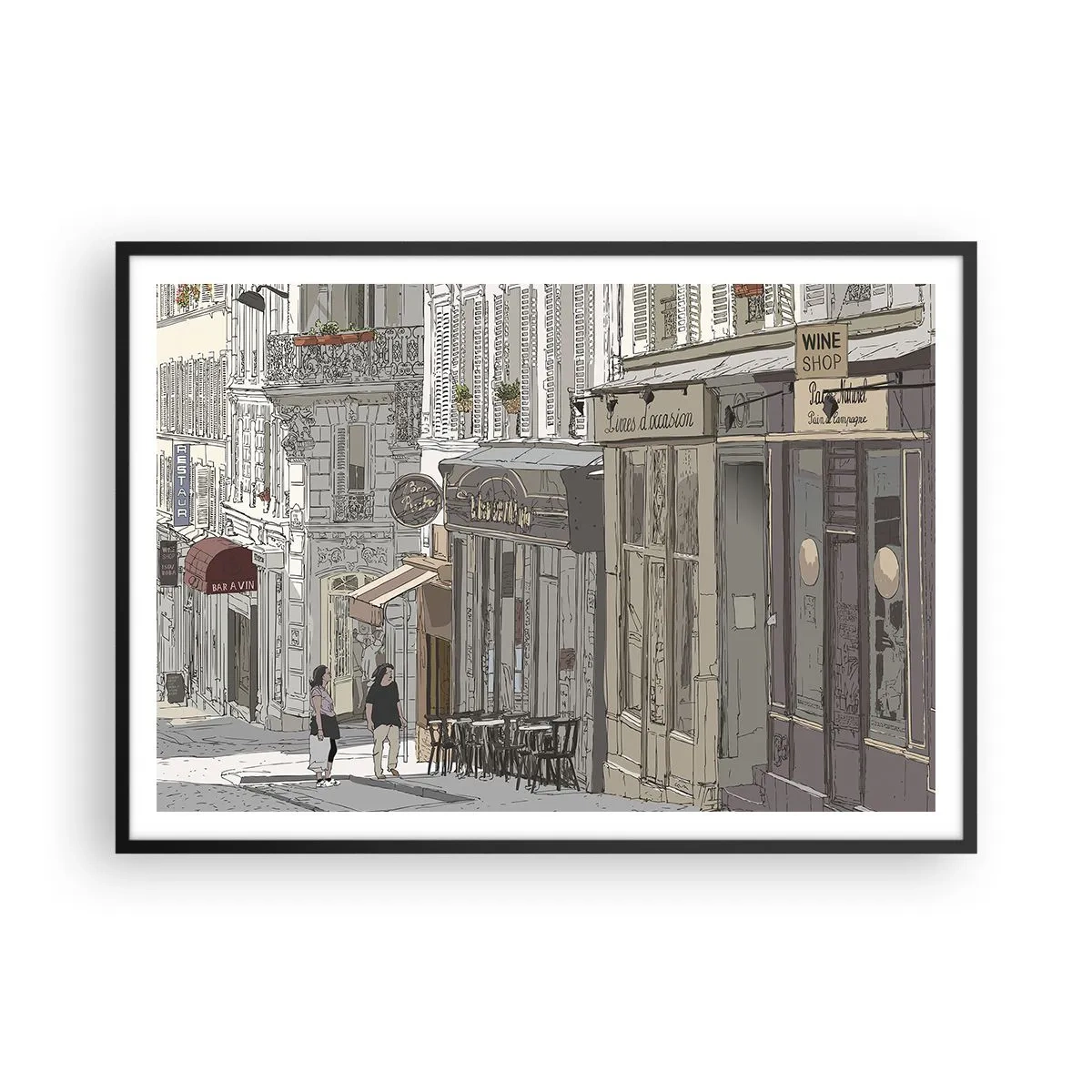 Poster in een zwarte lijst - Stadsvreugde - 100x70 cm