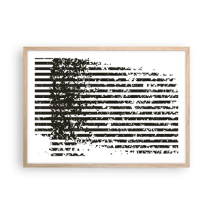 Een poster in een licht eiken lijst - Ritme en ruis - 70x50 cm