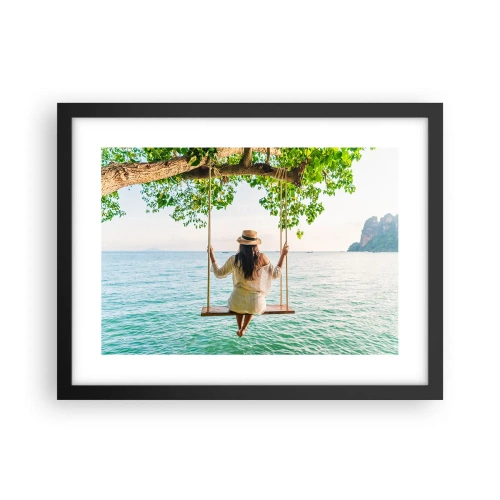 Poster in een zwarte lijst - Het leven is prachtig - 40x30 cm