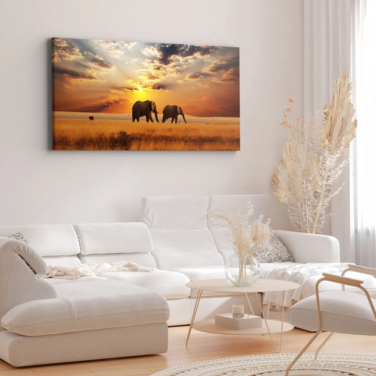 Schilderen op canvas - Familie wandeling - 100x40 cm