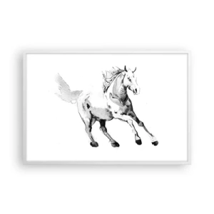 Poster in een witte lijst - Ongetemde ziel - 91x61 cm