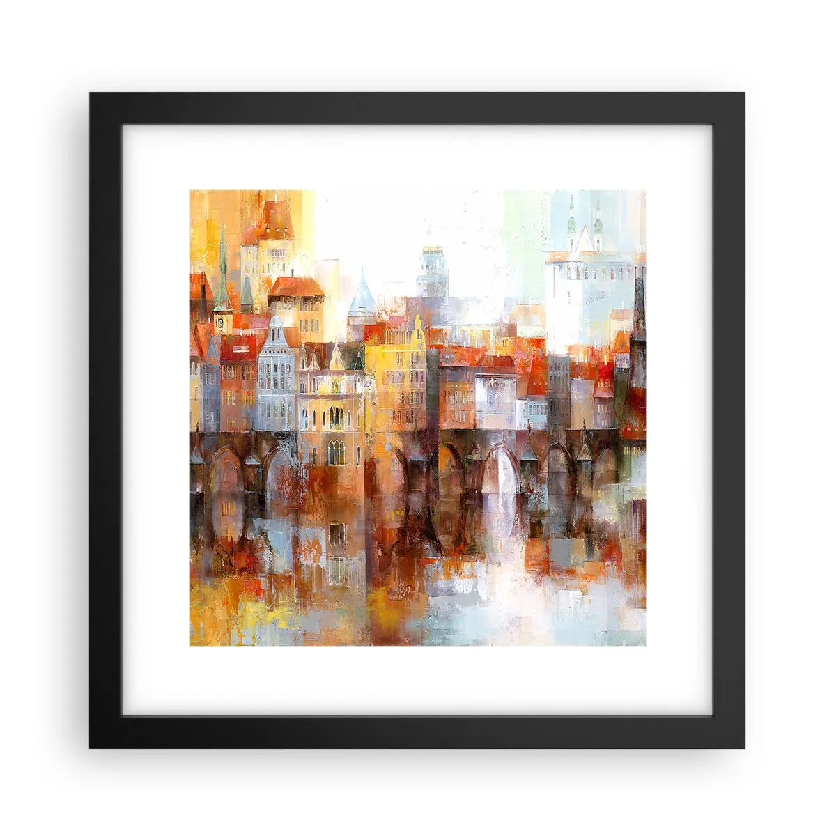 Poster in een zwarte lijst - Ook onder de brug is het mooi - 30x30 cm