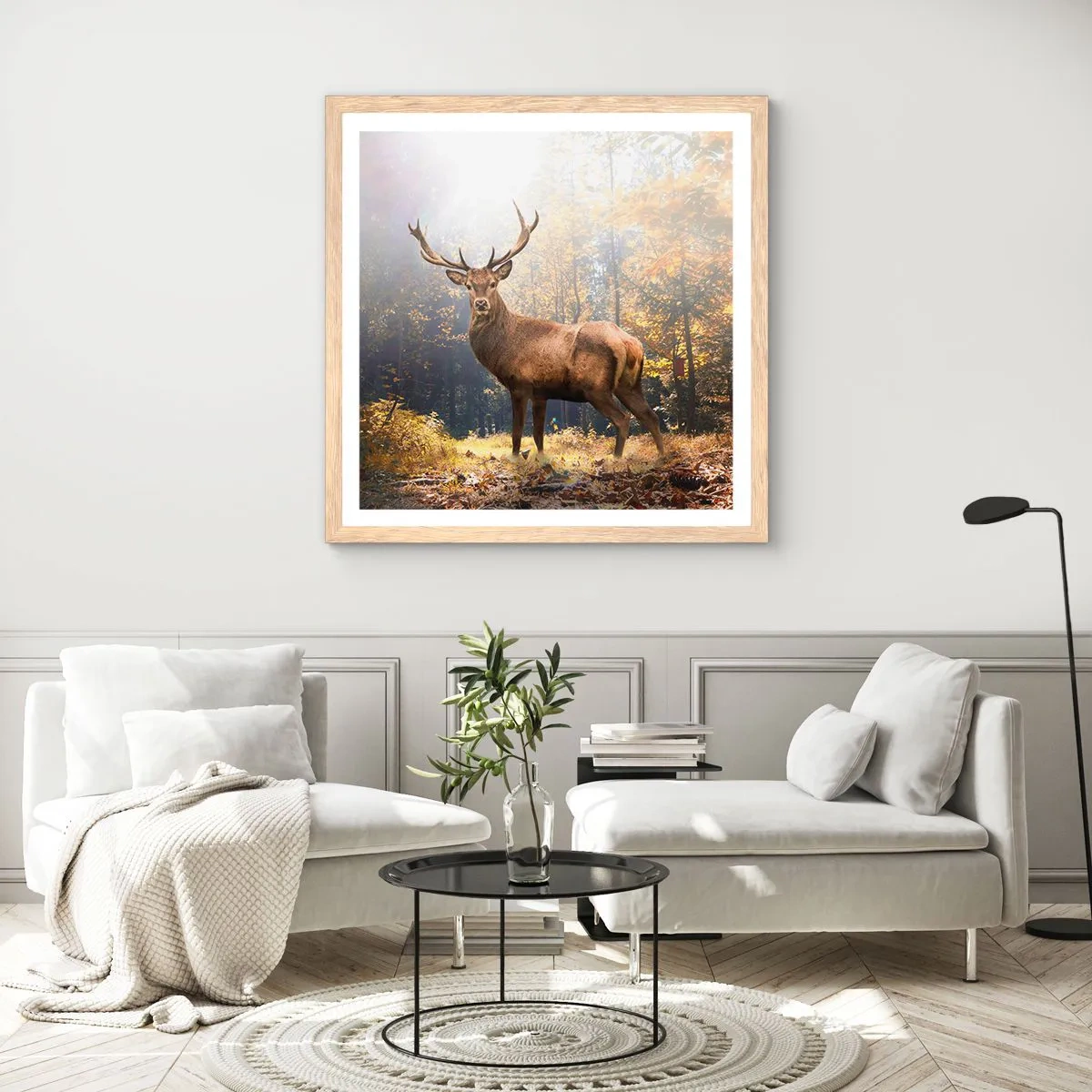 Een poster in een licht eiken lijst - In volle majesteit - 30x30 cm