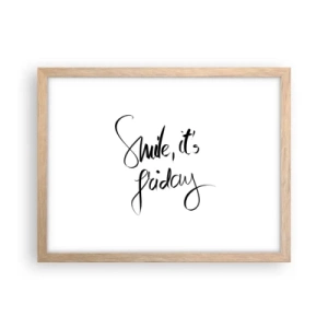 Een poster in een licht eiken lijst - Echte vreugde - 40x30 cm