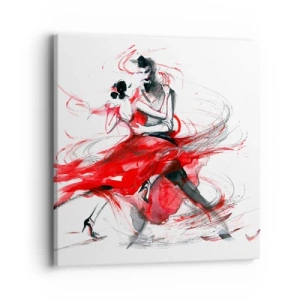 Schilderen op canvas - Tango - het ritme van passie - 40x40 cm